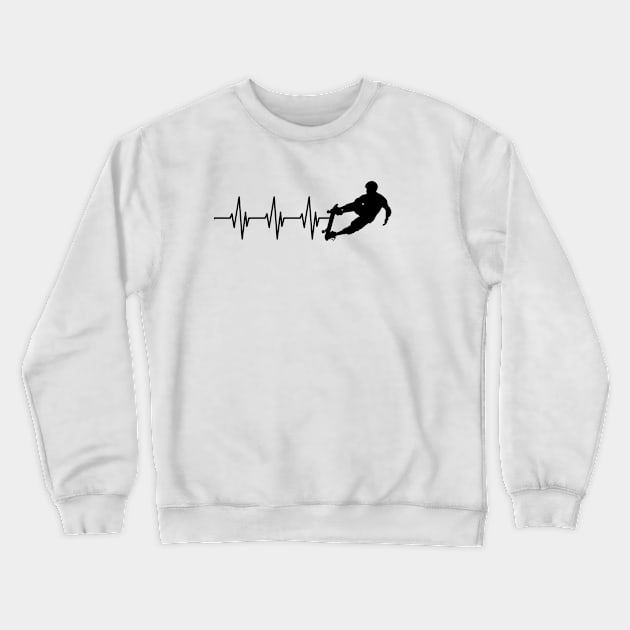 Skateboarder Heartbeat Crewneck Sweatshirt by KC Happy Shop